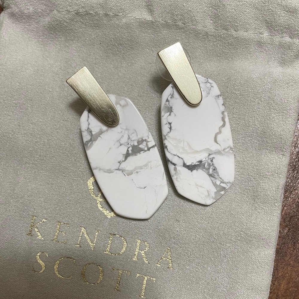 Kendra Scott White Howlite Marble Earrings